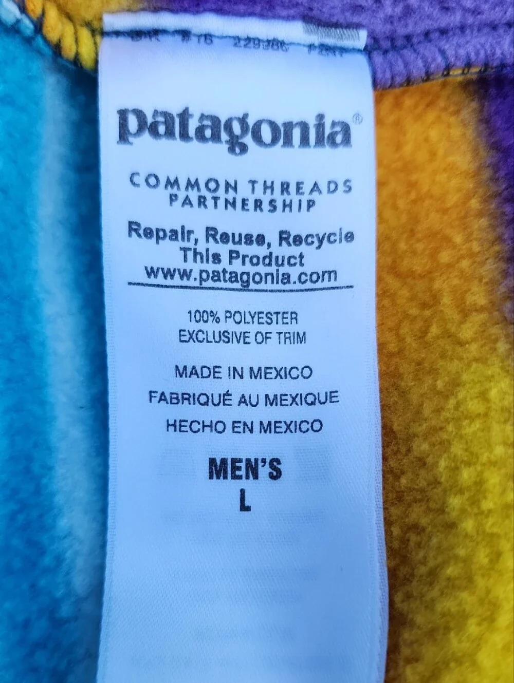 Patagonia Synchilla Men’s  Zip-Up Fleece Jacket - Purple, Teal, Navy, Yellow L